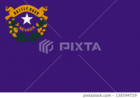 Flag of American state Nevada on fabric surface. Nevada state flag Flag of American state Nevada on fabric surface. Nevada state flag 138594729