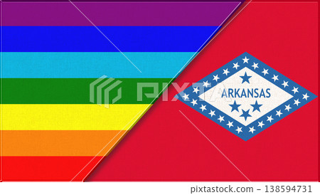 Flags of LGBT and Arkansas. LGBT and Arkansas official flags Flags of LGBT and Arkansas. LGBT and Arkansas official flags 138594731