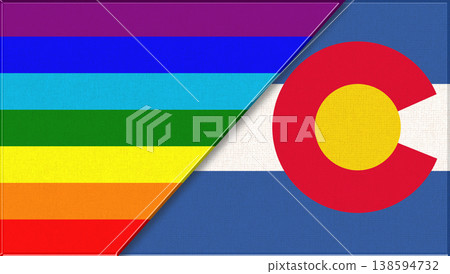 Flags of LGBT and Colorado. LGBT and Colorado official flags Flags of LGBT and Colorado. LGBT and Colorado official flags 138594732