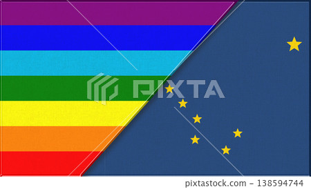 Flags of LGBT and Alaska. LGBT and Alaska official flags Flags of LGBT and Alaska. LGBT and Alaska official flags 138594744