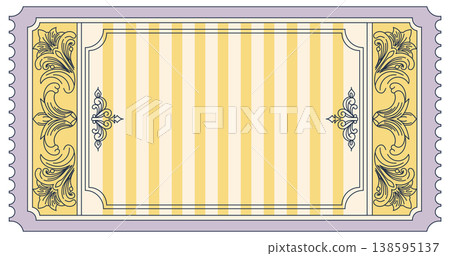 Striped Ticket Background with Decorative Border 138595137