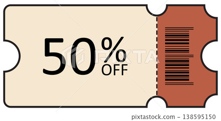 Vintage Style Ticket with Barcode 138595150