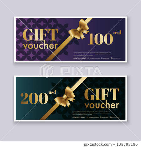 Certificate template with golden decoration element. Design diploma graduation, award. Vector illustration. 138595180
