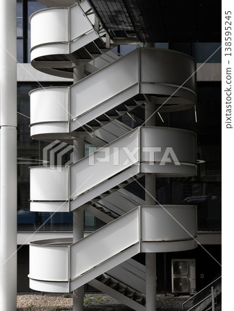 Located at 1 Lime Street in London financial district, the Lloyd building (the 'Inside-Out Building') is famous for its external spiral staircases. A hallmark of High-Tech architecture, these Located at 1 Lime Street in London financial district, the Lloyd building (the 'Inside-Out Building') is famous for its external spiral staircases. A hallmark of High-Tech architecture, these 138595245