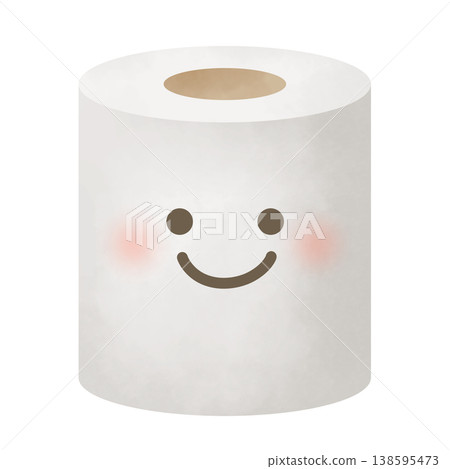 衛生紙上印著一張可愛的笑臉插圖 衛生紙上印著一張可愛的笑臉插圖 138595473