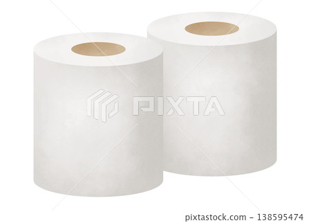 兩張簡易衛生紙捲的示意圖 兩張簡易衛生紙捲的示意圖 138595474
