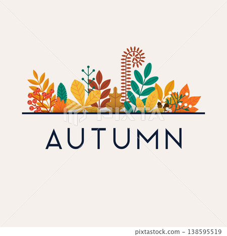 Autumn. Autumn leafs on the background. Flat design modern vector illustration concept. Autumn. Autumn leafs on the background. Flat design modern vector illustration concept. 138595519