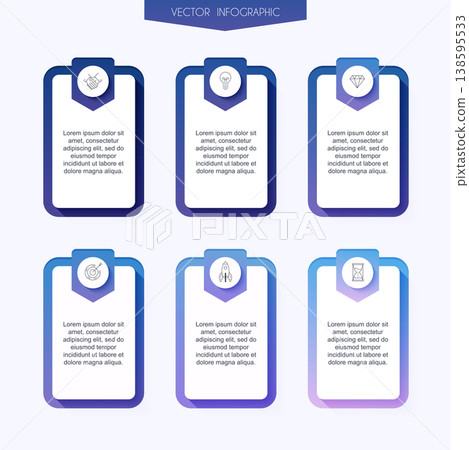 Vector info graphics for your business presentations. Can be used for website layout, numbered banners, diagram, horizontal cutout lines, web design. 138595533