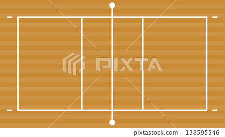 排球場木紋地板平面圖（地板、逼真、運動、背景、沉浸式） 138595546