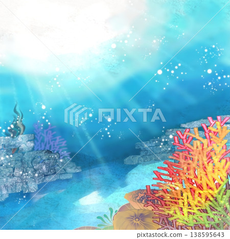 Blue sea and coral Blue sea and coral 138595643