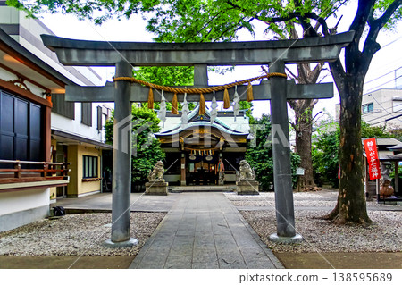 [Tokyo] Springtime in Zoshigaya: The torii gate and main hall of Otori Shrine 138595689