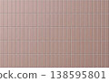 Elegant background with vertical light pink matte ceramic tiles and neat gray grout lines. 138595801