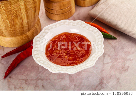 Sweet and sour chili sauce with pineapple Sweet and sour chili sauce with pineapple 138596053
