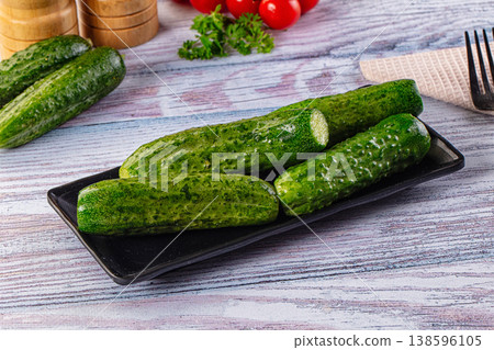 Homemade lightly salted cucumbers snack Homemade lightly salted cucumbers snack 138596105