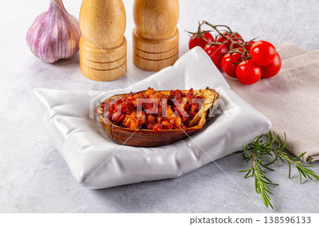 Gourmet baked eggplant with meat 138596133