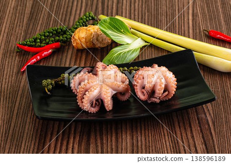 Gourmet Boiled octopus in the bowl 138596189