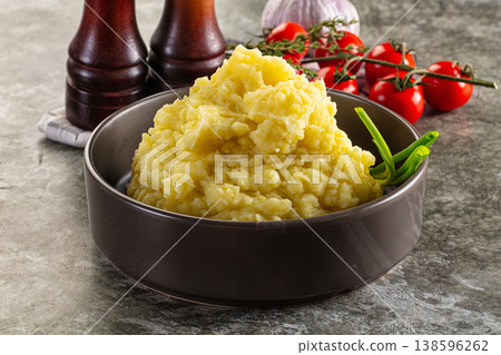 Mushed boiled potato homemade puree Mushed boiled potato homemade puree 138596262