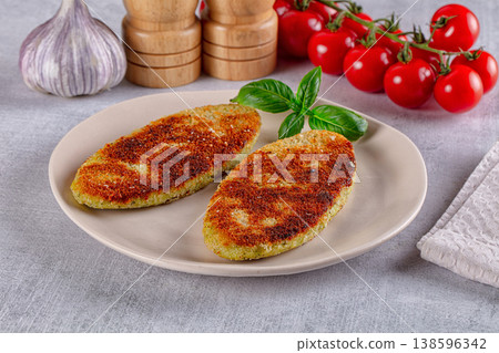 Fried potato golden hash brown Fried potato golden hash brown 138596342