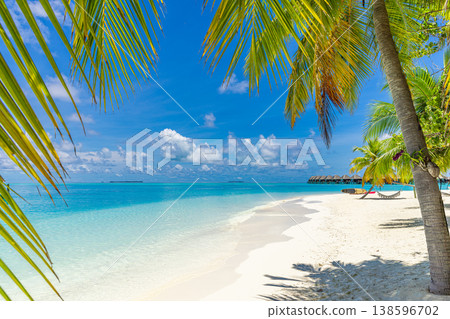 Radiant maldives beach summer travel background, breathtaking relaxing nature scenic tropical paradise landscape Radiant maldives beach summer travel background, breathtaking relaxing nature scenic tropical paradise landscape 138596702
