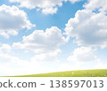 A peaceful landscape of blue sky and white clouds. 138597013