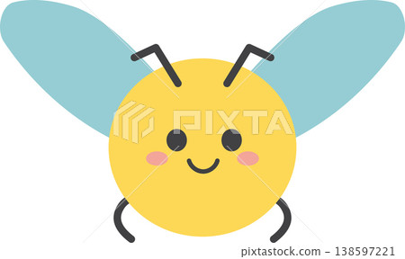 Cute Flat Vector Honey Bee Illustration for Spring Theme 138597221