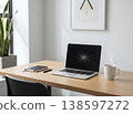 Modern design desk and laptop 138597272