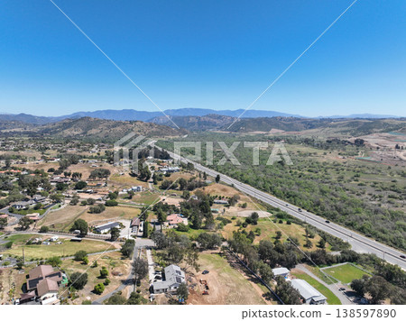 Aerial view of Fallbrook, Rainbow Crest, Rainbow Ridge San Diego County California Aerial view of Fallbrook, Rainbow Crest, Rainbow Ridge San Diego County California 138597890