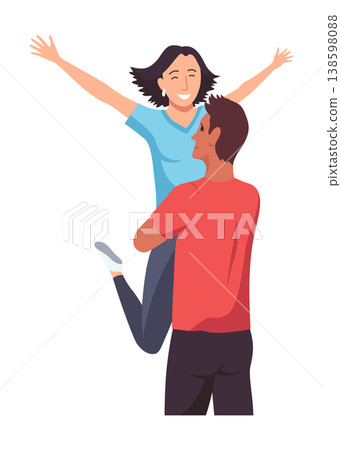 People hugging together with isolated compositions of doodle people embracing each other on blank background vector illustration People hugging together with isolated compositions of doodle people embracing each other on blank background vector illustration 138598088