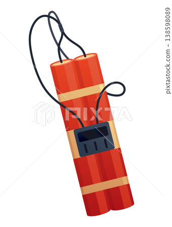 Dynamite bomb. Dynamite stick. Retro pop art style. Cartoon comic vector illustration Dynamite bomb. Dynamite stick. Retro pop art style. Cartoon comic vector illustration 138598089