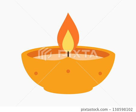 A colorful oil lamp with a warm flame, perfect for festive occasions. A colorful oil lamp with a warm flame, perfect for festive occasions. 138598102