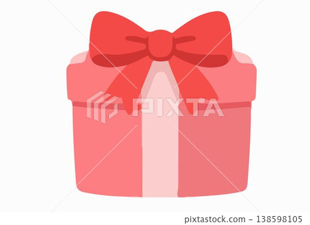 Pink gift box with red bow, perfect for celebrations. Pink gift box with red bow, perfect for celebrations. 138598105