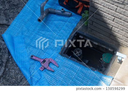 水錶檢查及管道施工現場 138598299