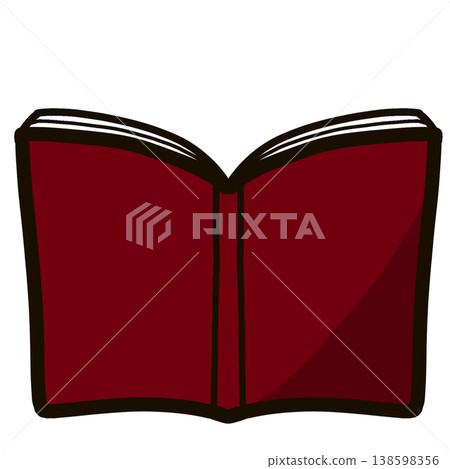 打開的書的插圖圖示(紅色) 打開的書的插圖圖示(紅色) 138598356