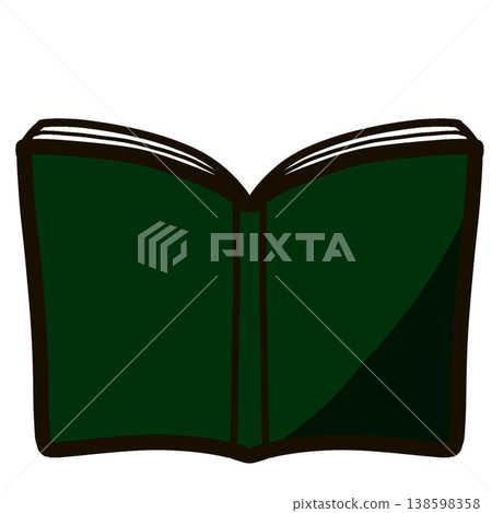 打開的書的插圖圖示（綠色） 138598358