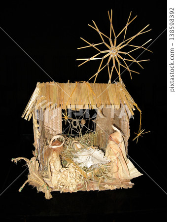 Straw nativity scene Straw nativity scene 138598392