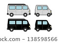 A set of simple illustrations of mini vans and mini cars. 138598566