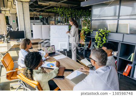 Collaborative Team Analyzes Sustainability Efforts Utilizing Indoor Plants And Detailed Planning Instruments Collaborative Team Analyzes Sustainability Efforts Utilizing Indoor Plants And Detailed Planning Instruments 138598748