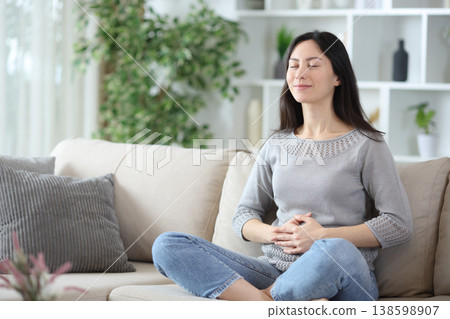 Asian woman with healthy intestinal tract at home Asian woman with healthy intestinal tract at home 138598907