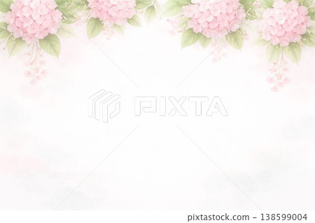 Hydrangea frame painted by watercolor 138599004