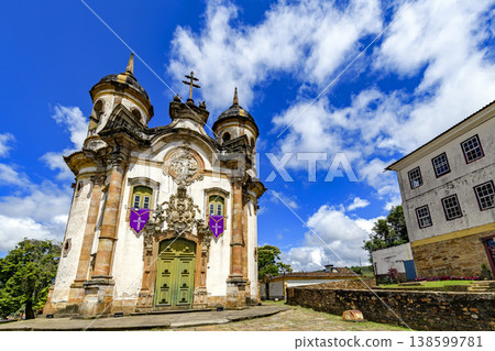 Baroque cathedral seen from below Baroque cathedral seen from below 138599781
