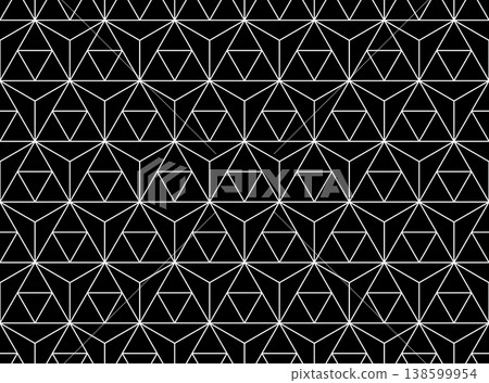 The geometric pattern with lines. Seamless vector background. White and black texture. Graphic modern pattern. Simple lattice graphic design. 138599954