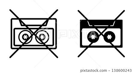 Cassette icon design template Cassette icon design template 138600243