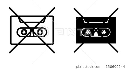 Cassette icon design template Cassette icon design template 138600244