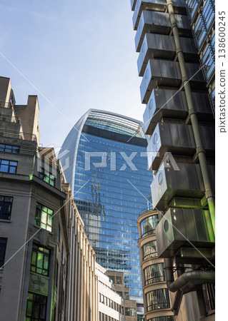 The Walkie Talkie building framed by urban architecture The Walkie Talkie building framed by urban architecture 138600245