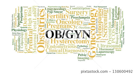 OBGYN Word Cloud. A professional overview of clinical concepts in maternal-fetal medicine, reproductive surgery, gynecological health, and comprehensive female wellness across the lifespan. OBGYN Word Cloud. A professional overview of clinical concepts in maternal-fetal medicine, reproductive surgery, gynecological health, and comprehensive female wellness across the lifespan. 138600492