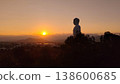 Standing Buddha statue at sunset Tong Lam Son Temple Nha Trang Vietnam 138600685