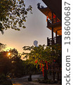 Buddha statue at sunset with red lanterns Tong Lam Son Temple Nha Trang Vietnam 138600687