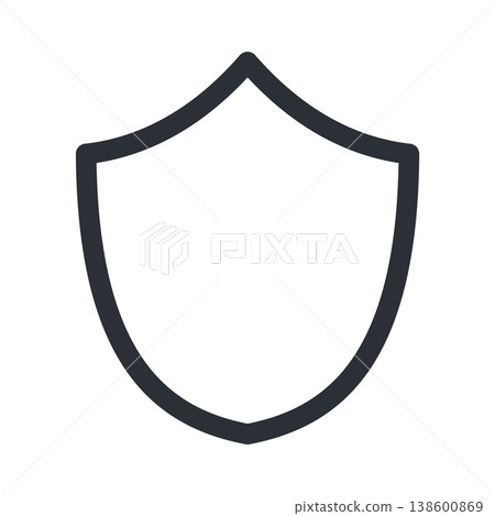Outline shield icon - a simple vector graphic representing protection and security. Outline shield icon - a simple vector graphic representing protection and security. 138600869