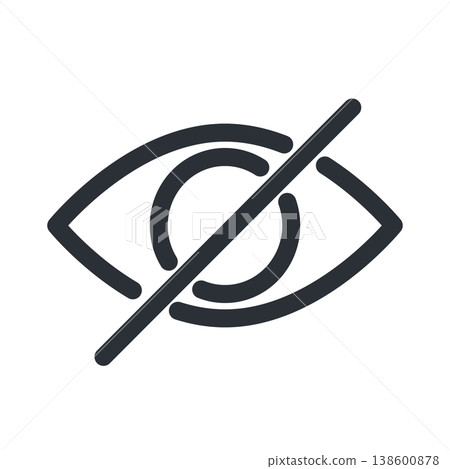 Simple UI vector material for hiding line art icon (blindfold mark). 138600878