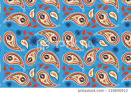 Colorful vector Paisley seamless pattern. Colorful vector Paisley seamless pattern. 138600912